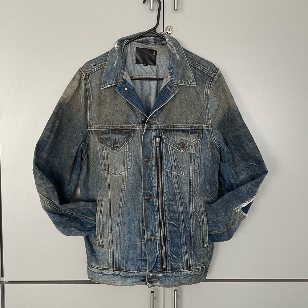 R13 men’s distressed denim jacket